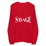 Savage Typography Graphic Men Organic Sweatshirt