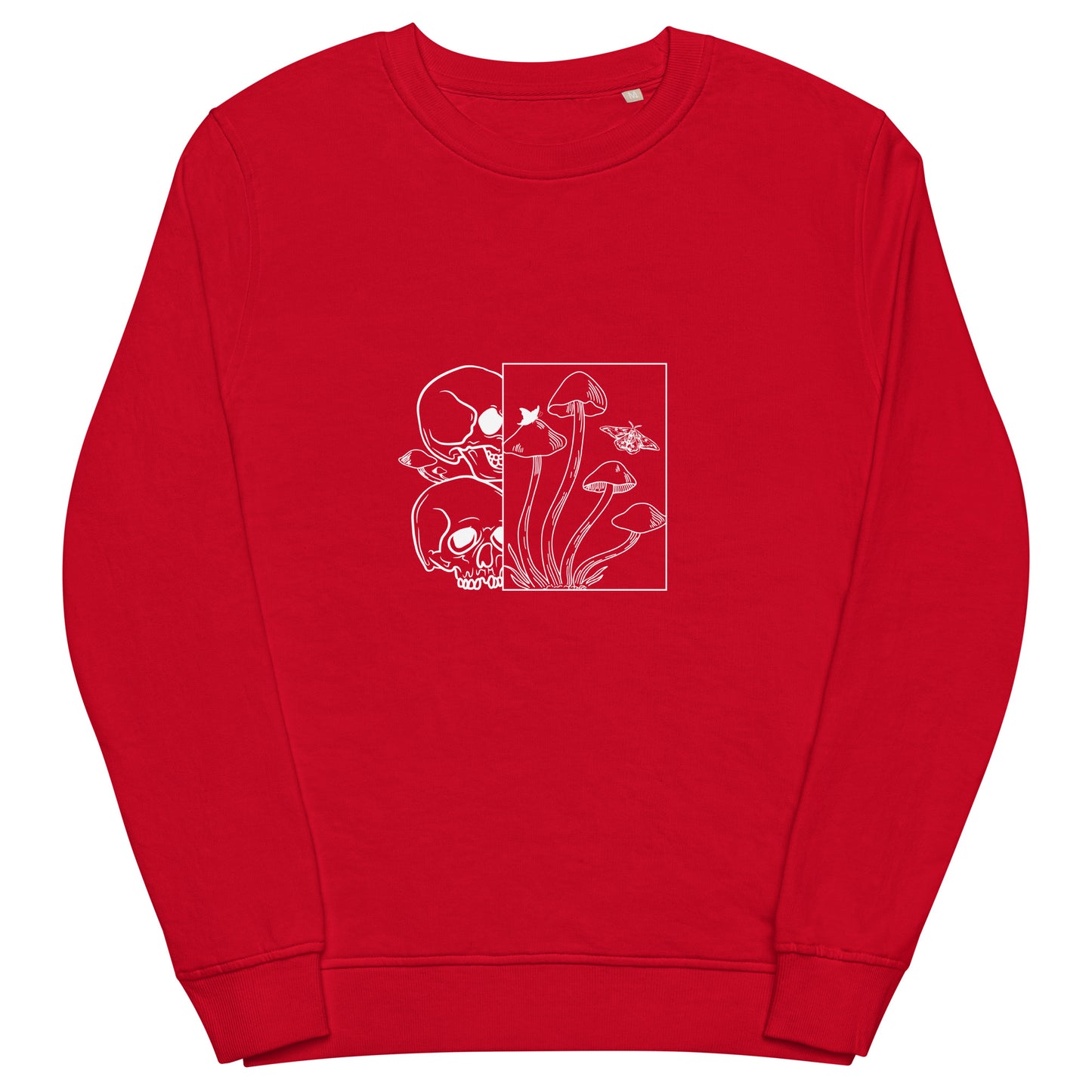 Skulls and Mushrooms Halloween Graphic Men Organic Sweatshirt