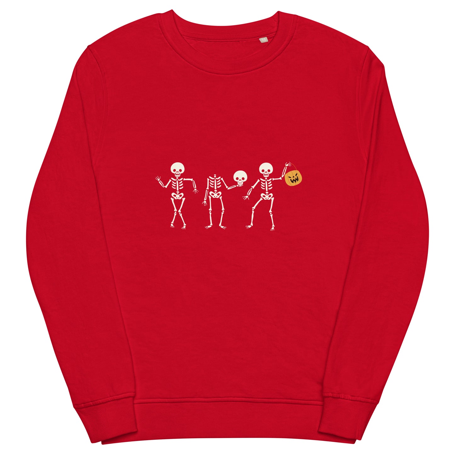 3 Skeleton Dancing Halloween Graphic Women Organic Sweatshirt