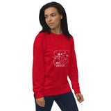 Skulls and Mushrooms Halloween Graphic Women Organic Sweatshirt