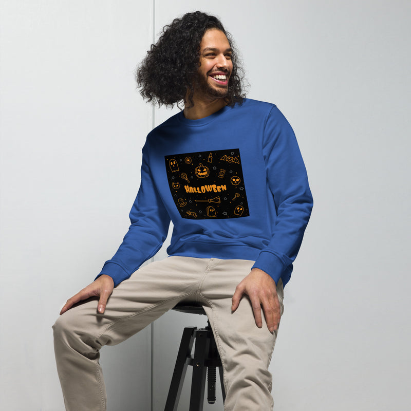 Multiple Hallowen Graphic Men Organic Sweatshirt