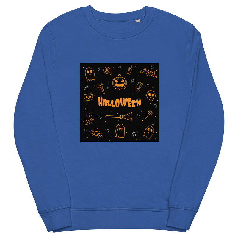 Multiple Hallowen Graphic Women Organic Sweatshirt