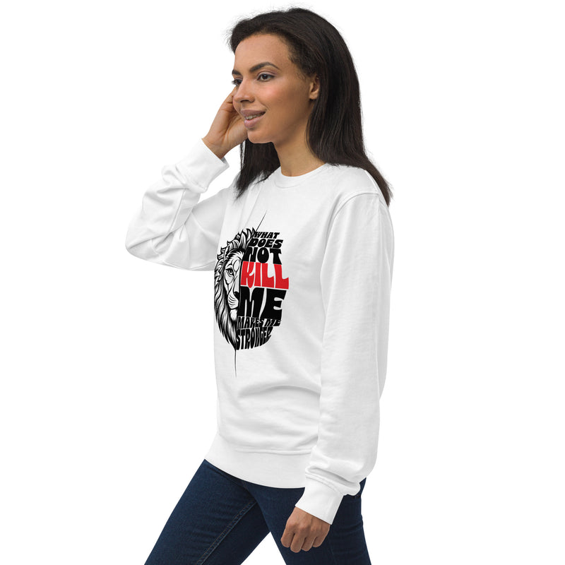 Lion Typography Graphic Women Organic Sweatshirt