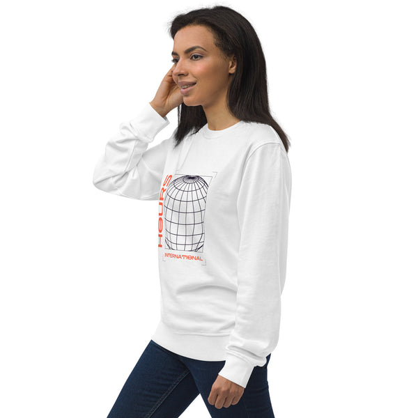 Abstract Globe Graphic Women Organic Sweatshirt