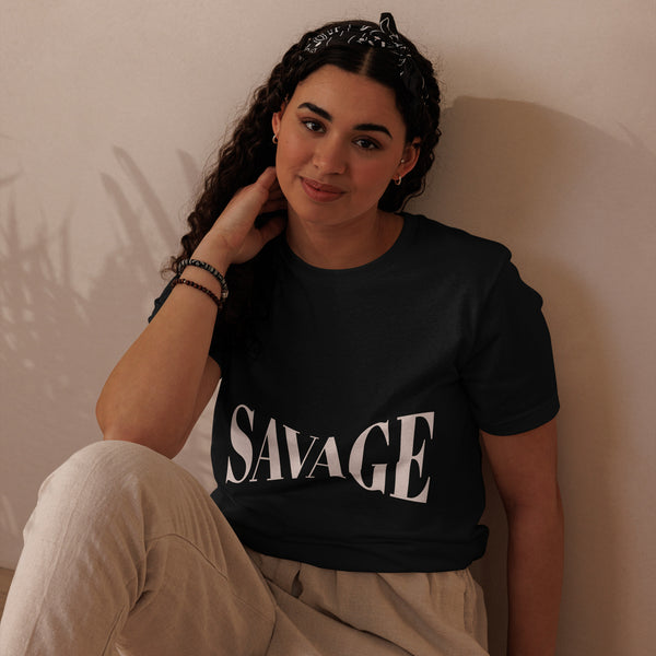 Savage Typography Graphic Women Staple Eco T-shirt