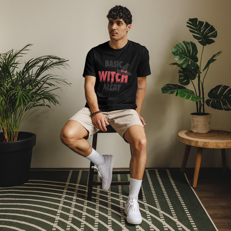 Basic Witch Alert Halloween Graphic Men Staple Eco T-Shirt