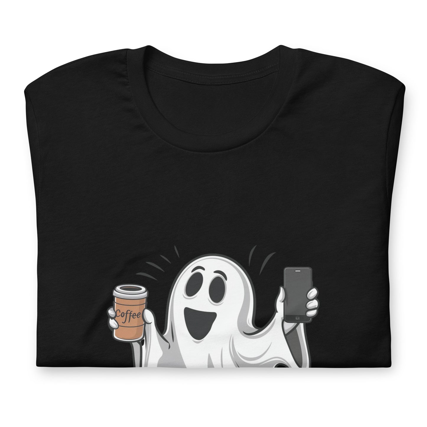 Ghost with Coffee Halloween Graphic Men Staple Eco T-shirt