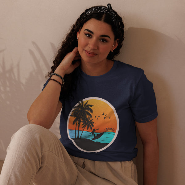 Sunset Surfing Vintage Graphic Women Staple Eco T-shirt