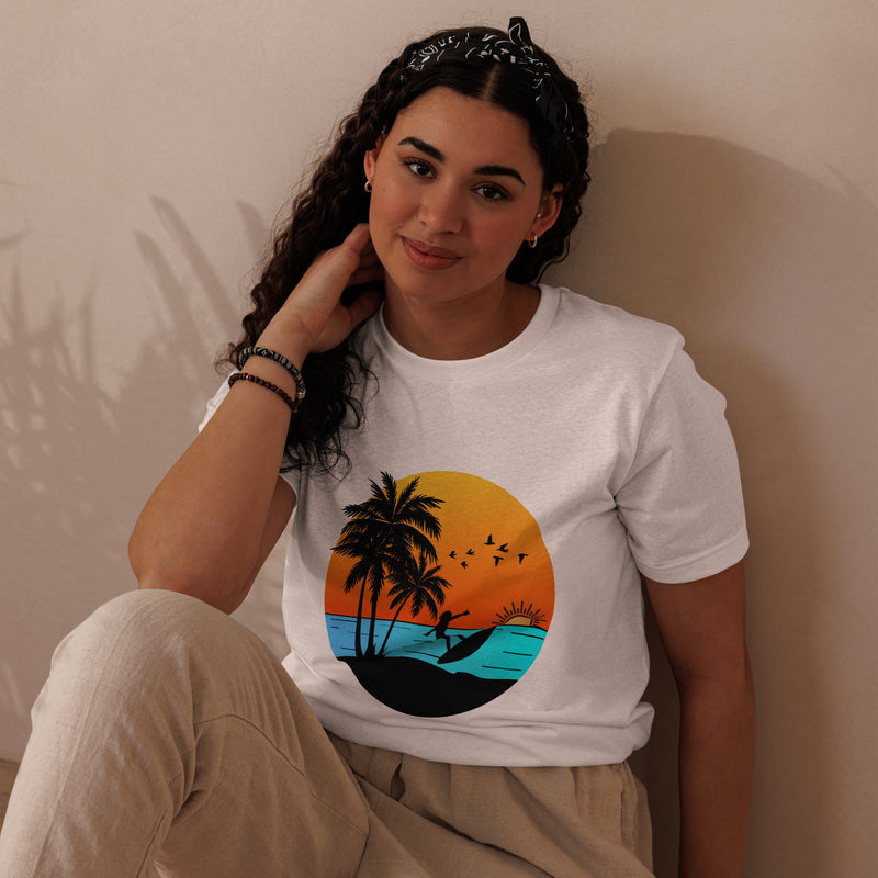 Sunset Surfing Vintage Graphic Women Staple Eco T-shirt