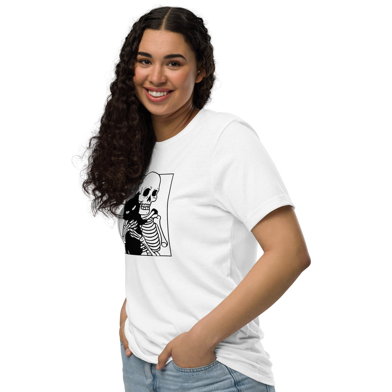 Cat & Skeleton Halloween Graphic Women Staple Eco T-Shirt